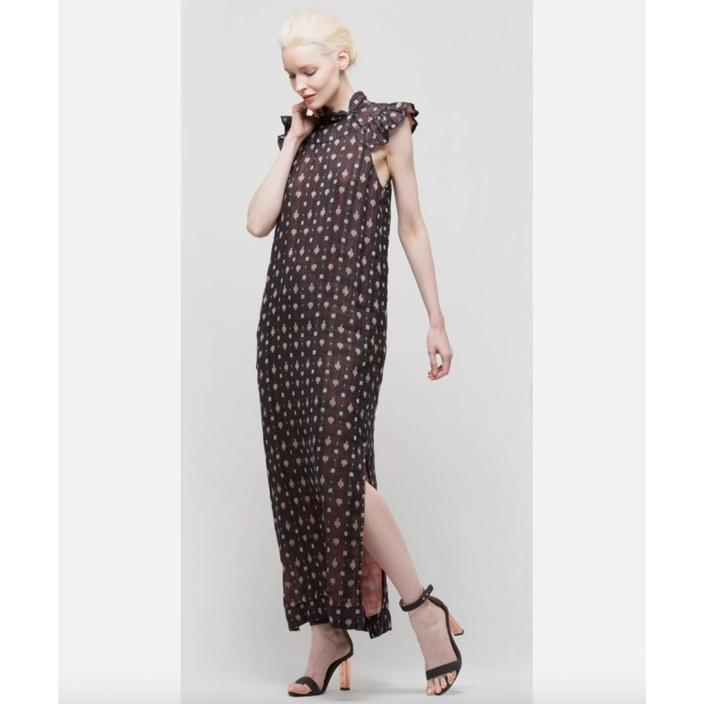 Ace & Jig NWT Wythe Dress Anisette Maxi Shift High Neck Artisanal Handmade Sz M